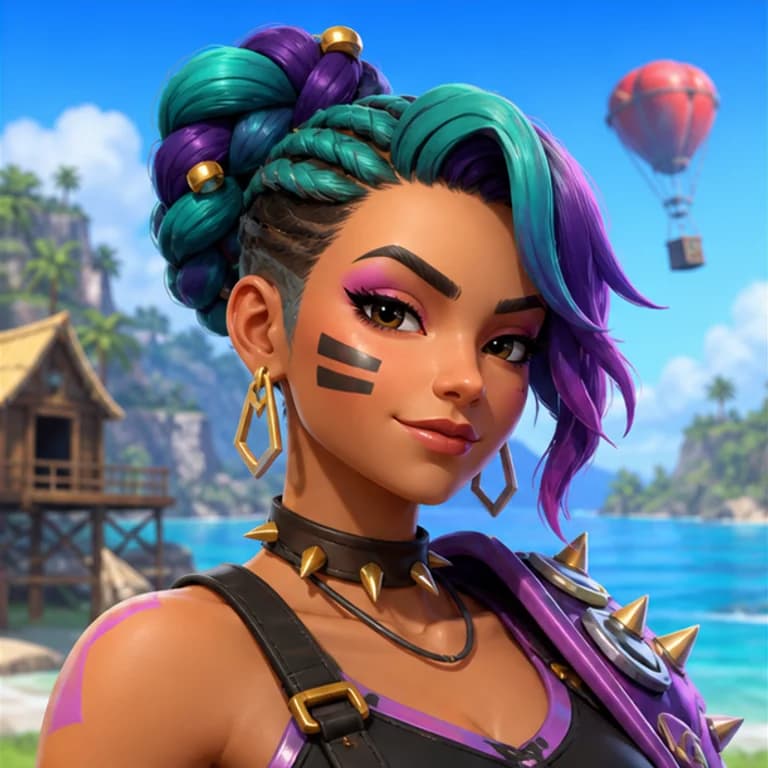 Fortnite style gaming PFP example - original character portrait with game-specific outfit and lighting