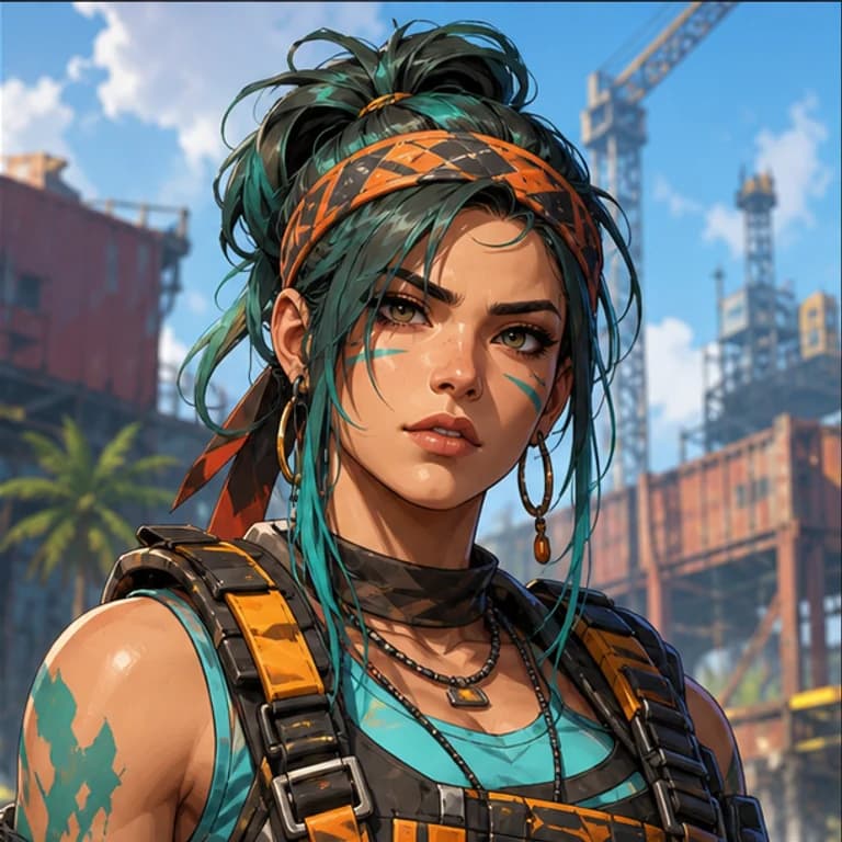 Free Fire style gaming PFP example - original avatar with game-inspired gear and environment