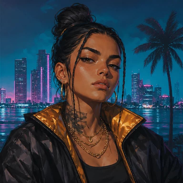 GTA style gaming PFP example - original avatar with game-inspired gear and environment