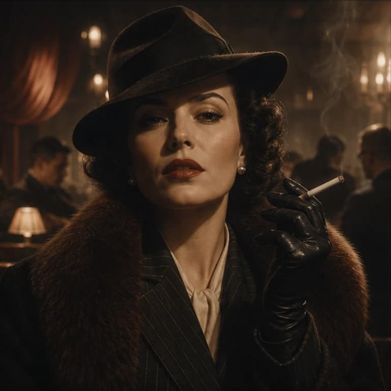 Mafia style gaming PFP example - original avatar with game-inspired gear and environment