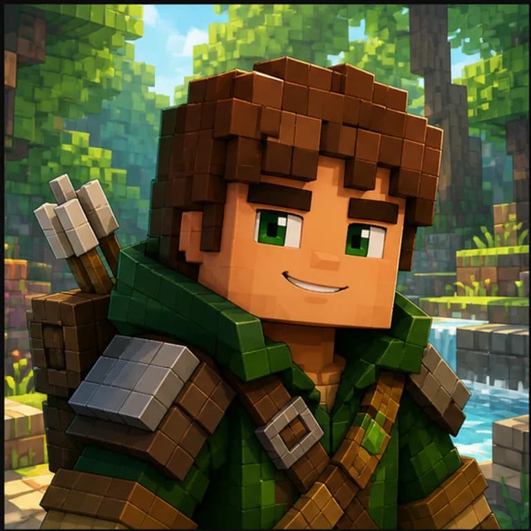 Minecraft style gaming PFP example - original character portrait with game-specific outfit and lighting
