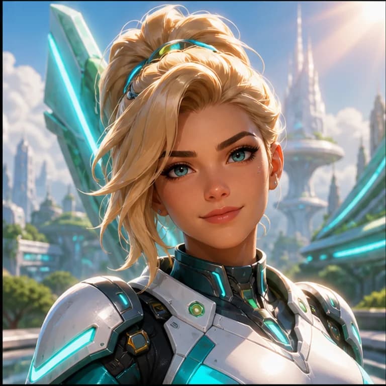 Overwatch style gaming PFP example - original gaming profile picture with a distinct themed character