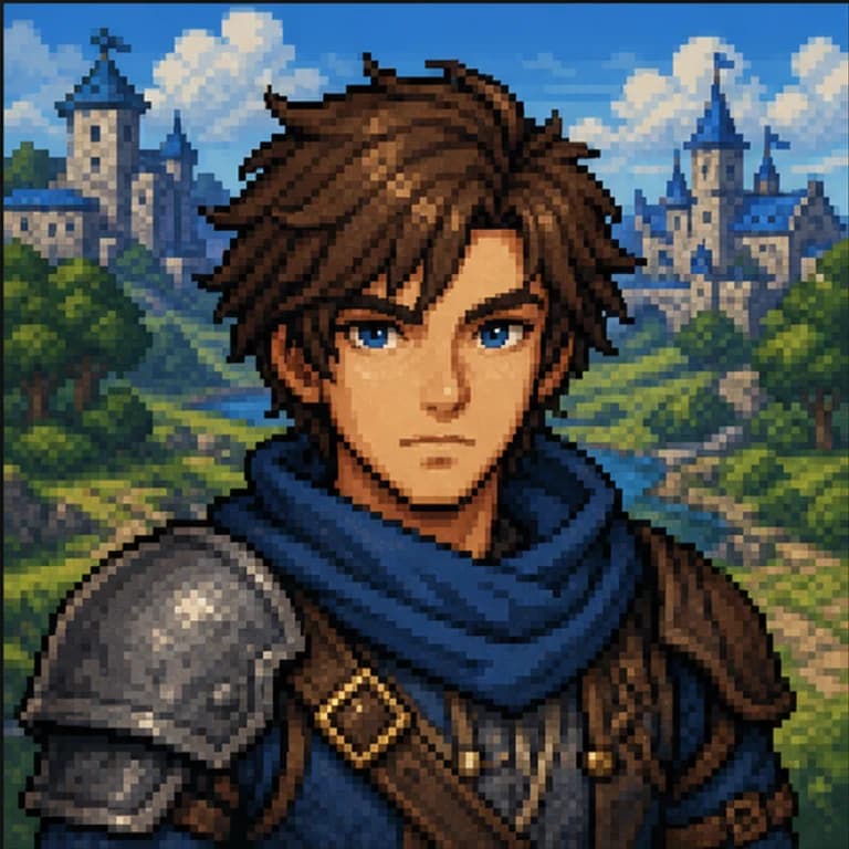 Pixel style gaming PFP example - original character portrait with game-specific outfit and lighting