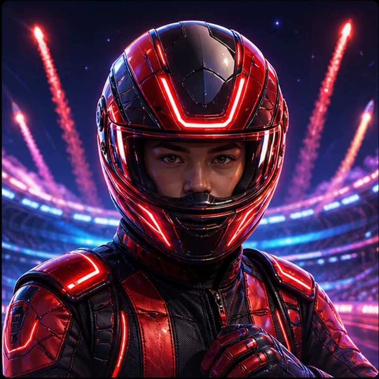 Rocket League style gaming PFP example - original avatar with game-inspired gear and environment