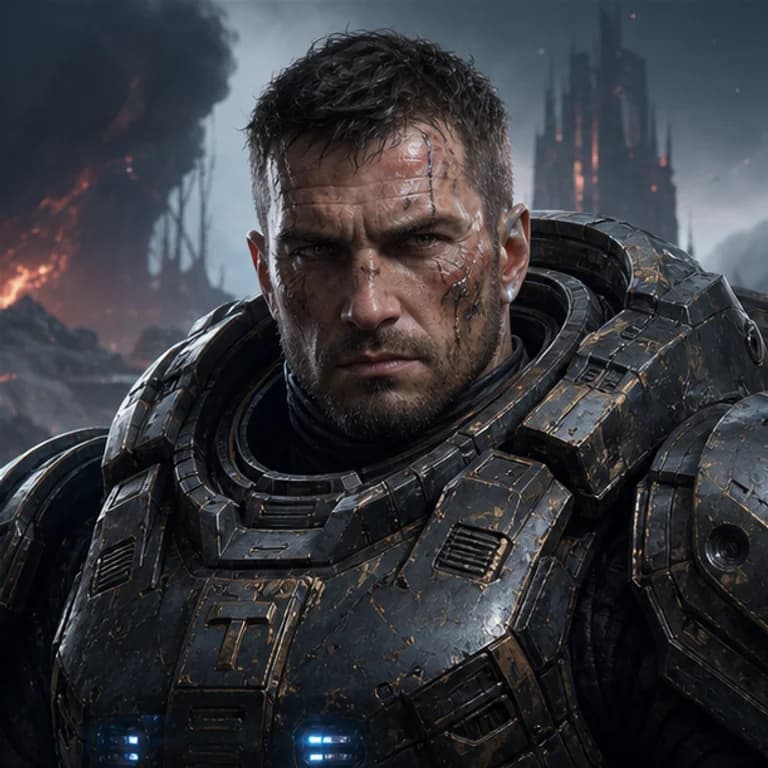 Starcraft style gaming PFP example - original character portrait with game-specific outfit and lighting