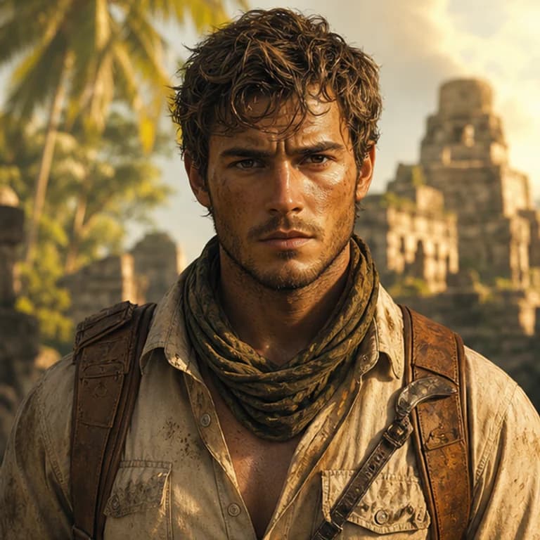 Uncharted style gaming PFP example - original character portrait with game-specific outfit and lighting