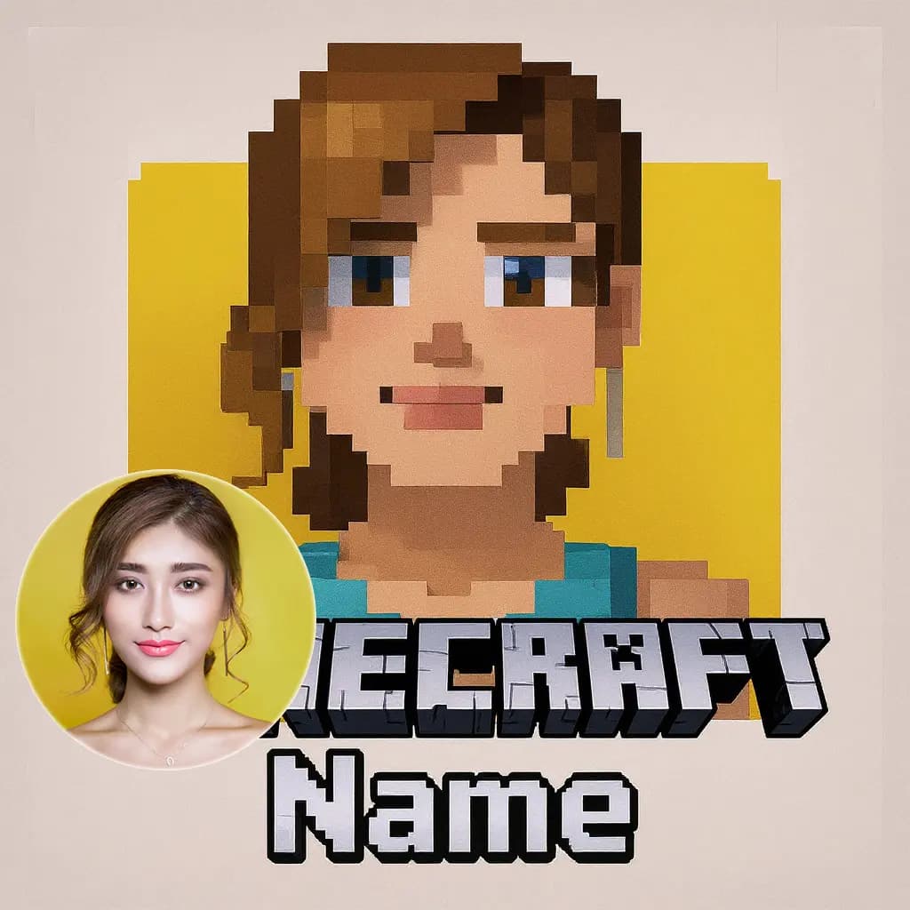 AI generated Minecraft PFP in a blocky, pixelated style