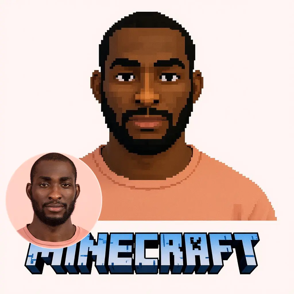 Custom Minecraft skin PFP made from a photo using AI