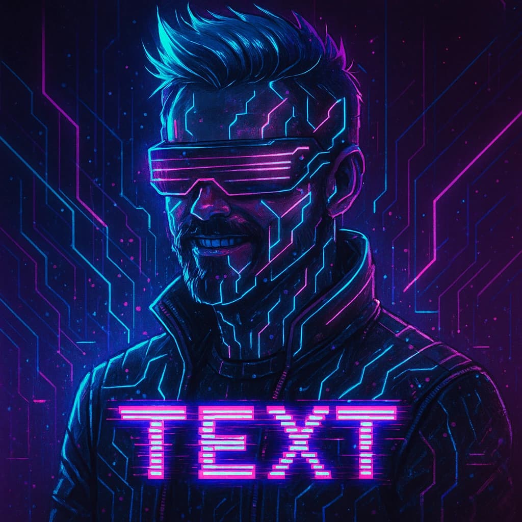 Example of a photo transformed into a cyberpunk PFP