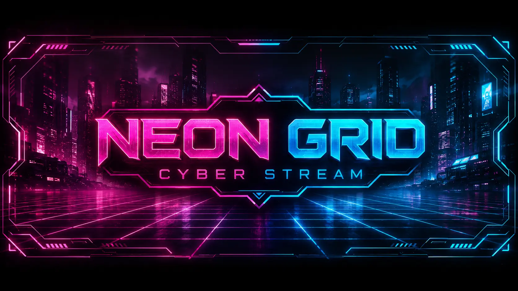 Cyberpunk Neon Grid