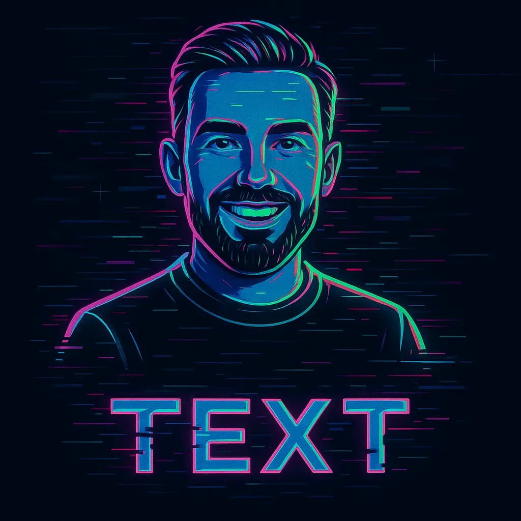 AI generated Avatar in the Glitch Neon style