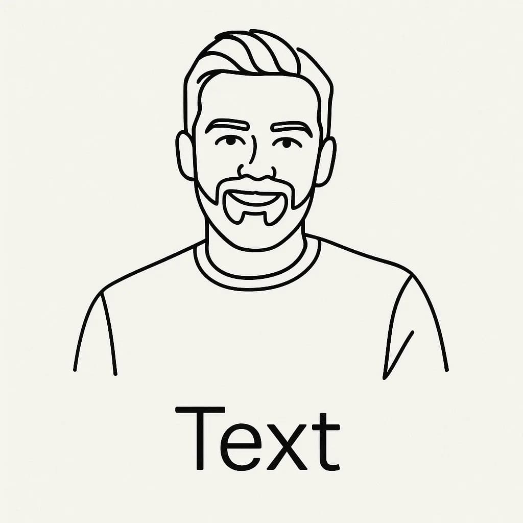 AI generated Avatar in the Black and white line art style