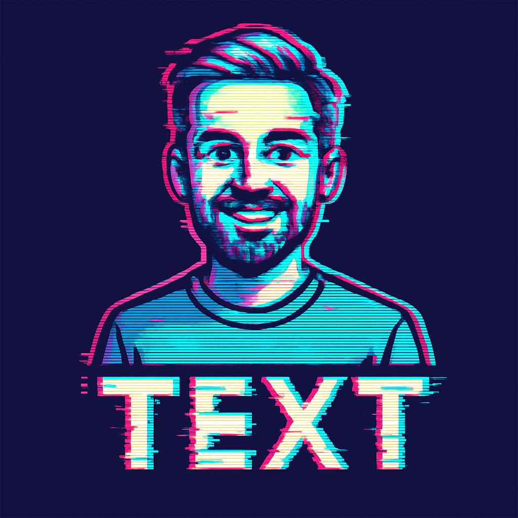 AI generated Avatar in the Distorted glitch style