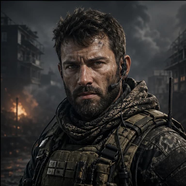 COD style gaming PFP example - original character portrait with game-specific outfit and lighting