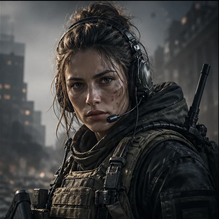 COD style gaming PFP example - original avatar with game-inspired gear and environment