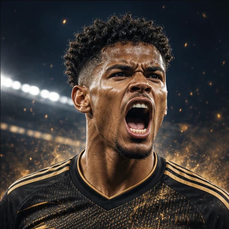 FIFA style gaming PFP example - original character portrait with game-specific outfit and lighting