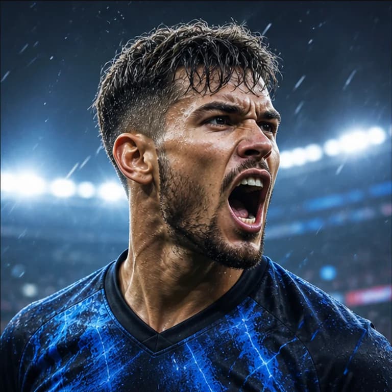 FIFA style gaming PFP example - original avatar with game-inspired gear and environment