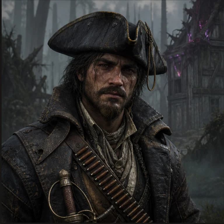 New World style gaming PFP example - original avatar with game-inspired gear and environment