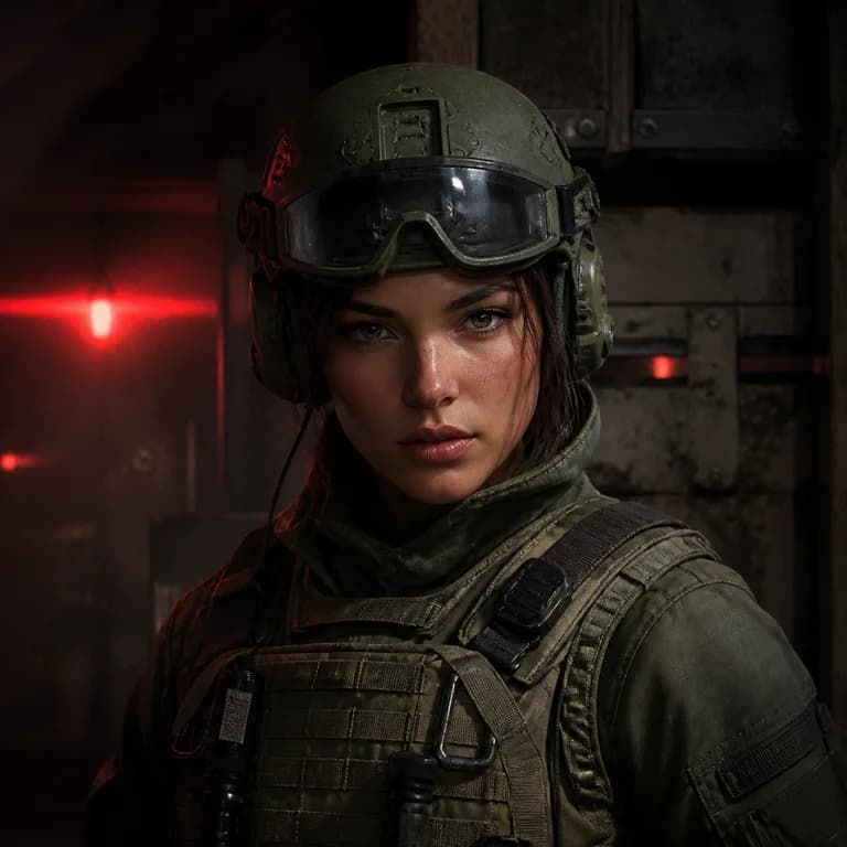 Rainbow Six Operator style gaming PFP example - original avatar with game-inspired gear and environment
