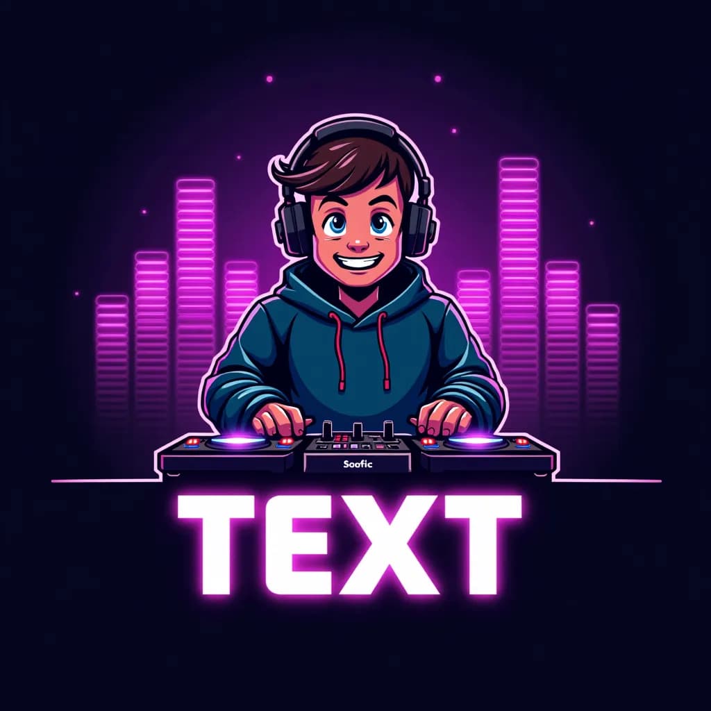 Dimitri Free Fire mascot logo with DJ console and soundwave effects