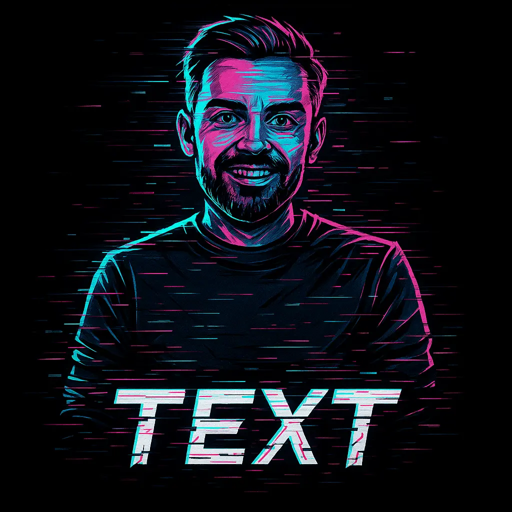 Magenta glitch logo example