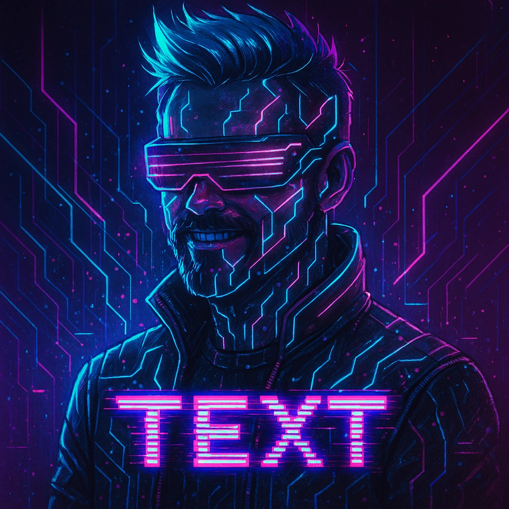 Example of a photo transformed into a cyberpunk PFP