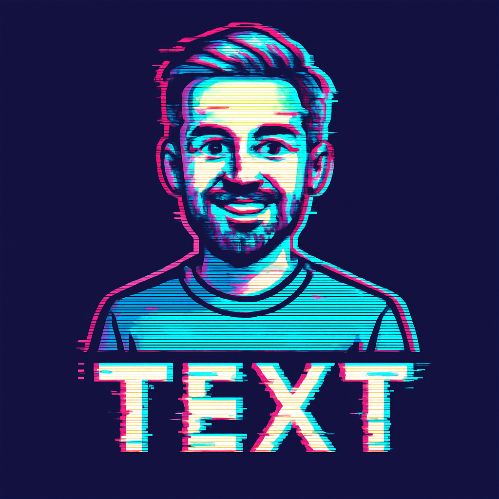 Distorted glitch logo example