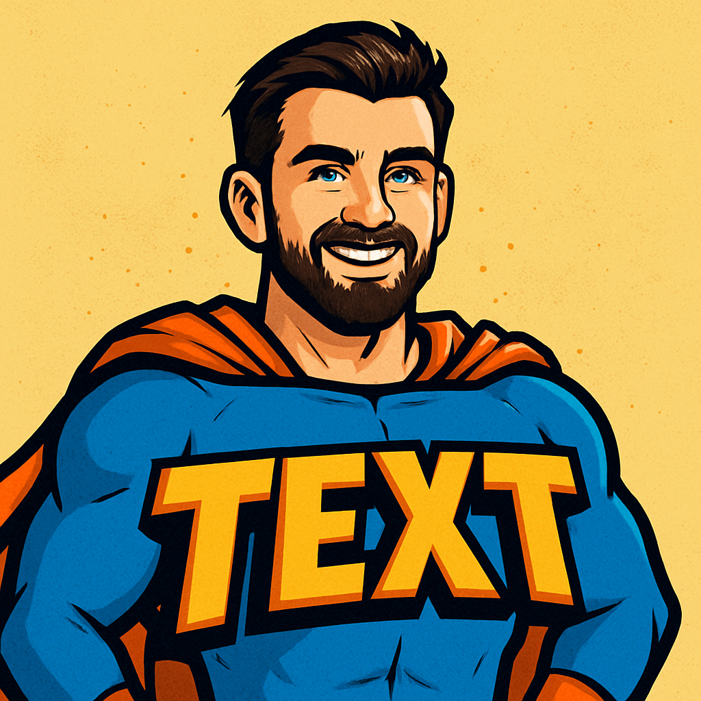 Superhero logo example
