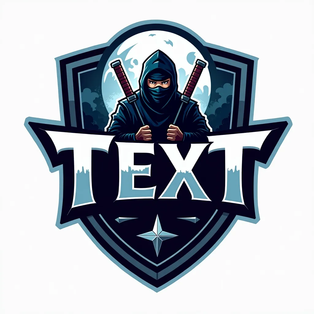 Ninja themed gaming logo example