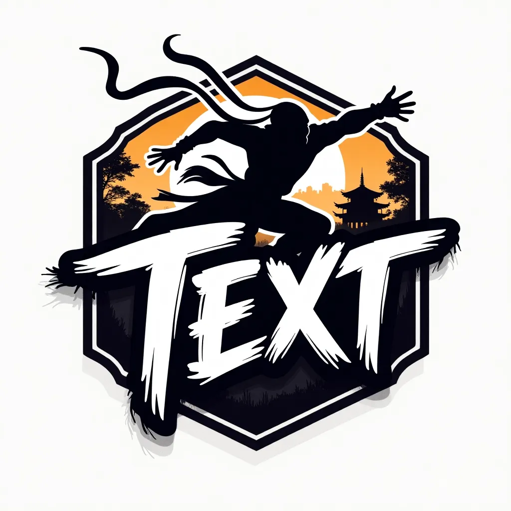 Ninja themed gaming logo example