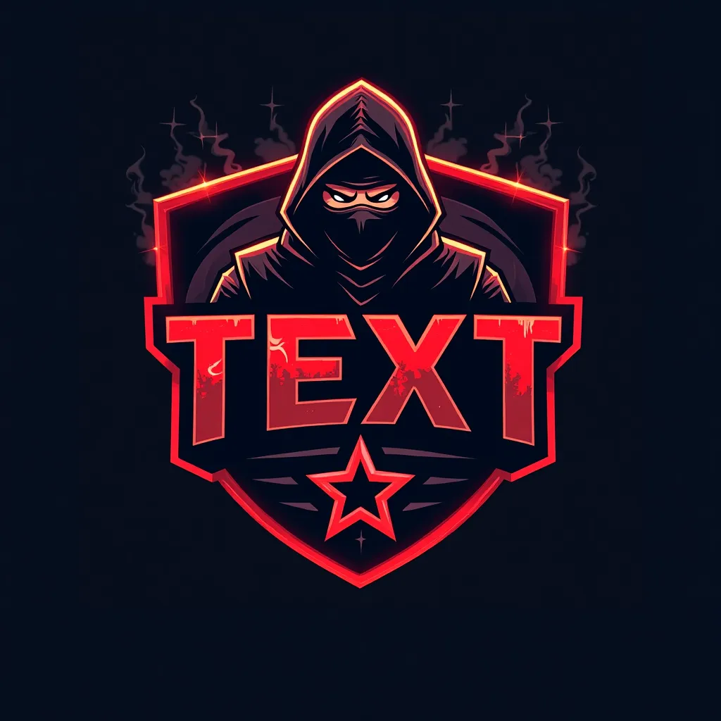 Ninja themed gaming logo example