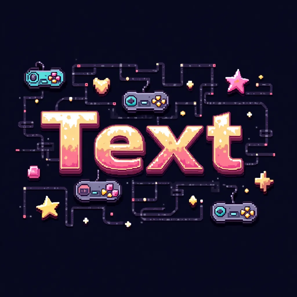 8‐bit style gaming logo example