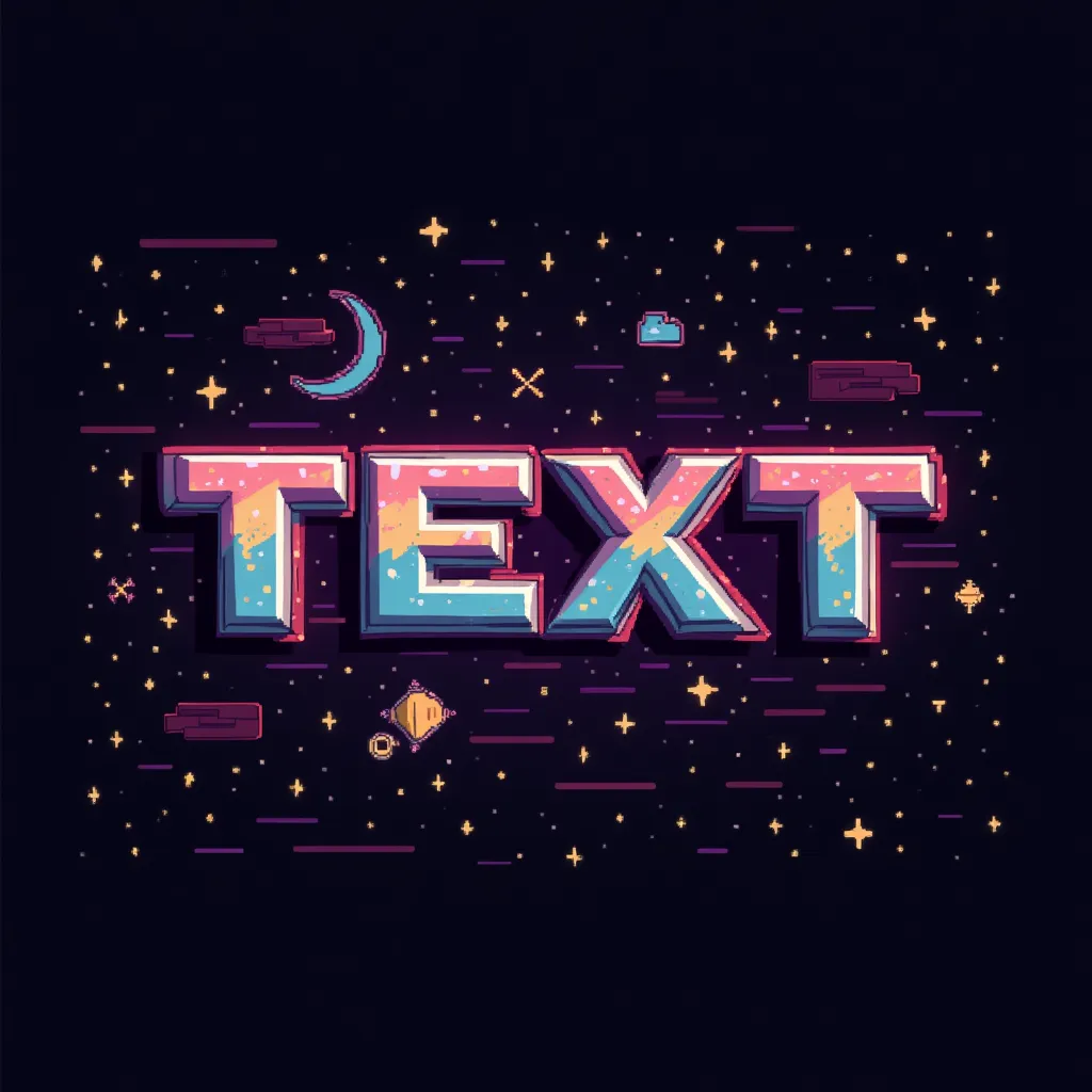 8‐bit style gaming logo example