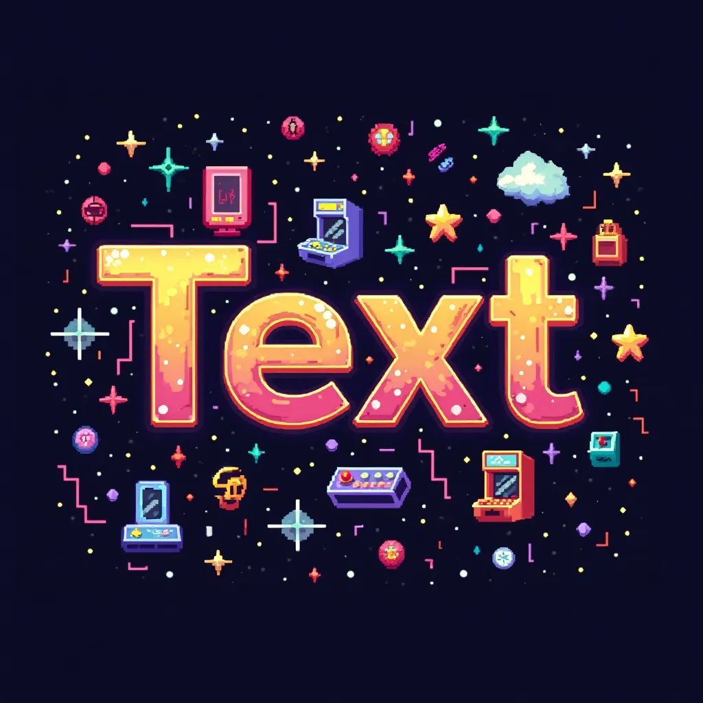 8‐bit style gaming logo example