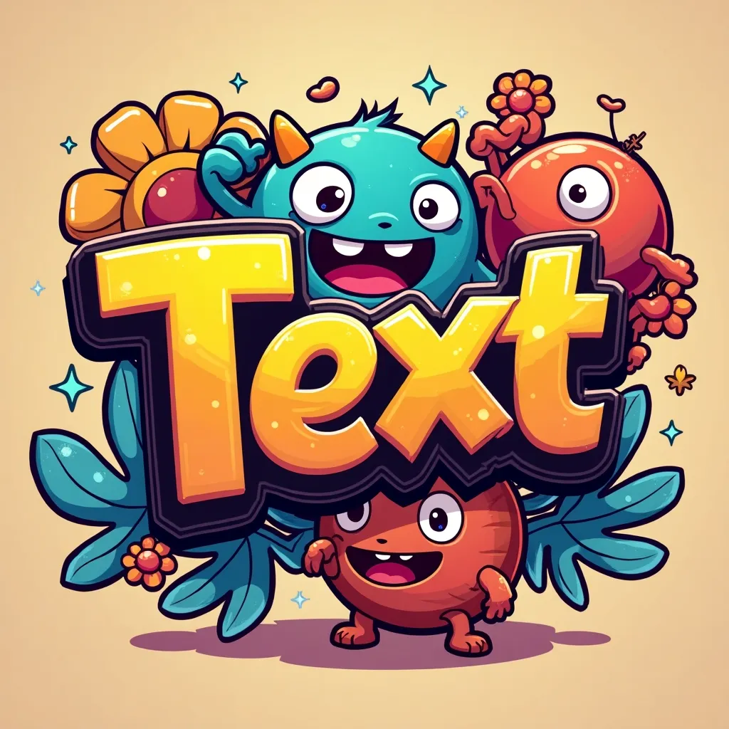Cartoon style gaming logo example