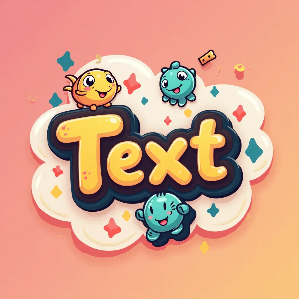 Cartoon style gaming logo example