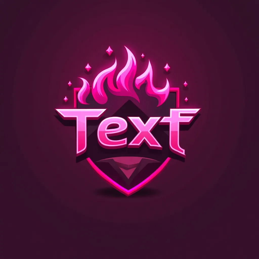 Pink colored gaming logo example
