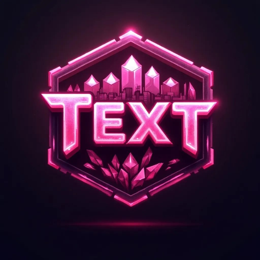 Pink colored gaming logo example