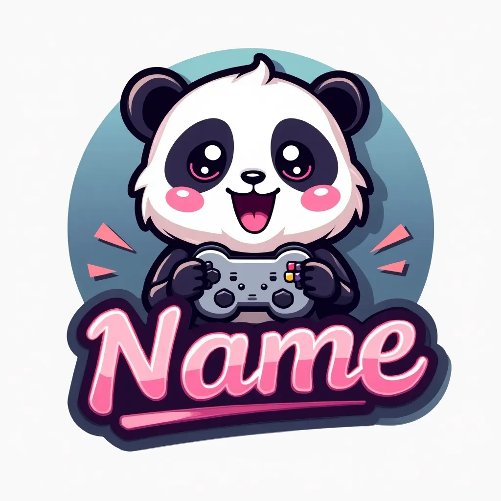 Kawaii style gaming logo example