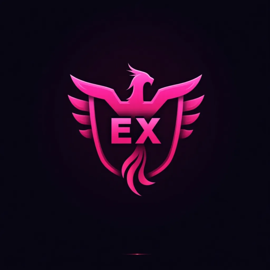 Pink colored gaming logo example