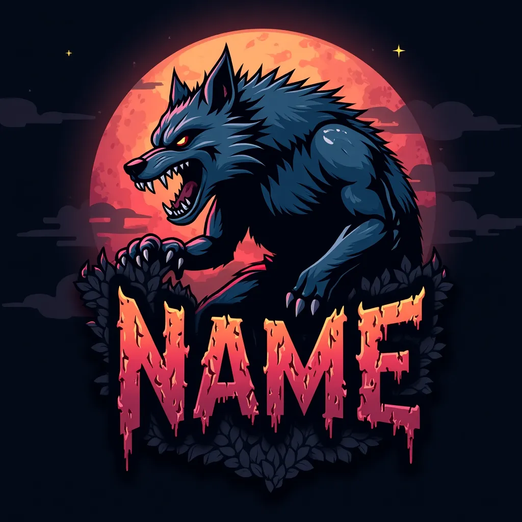 Horror themed gaming logo example