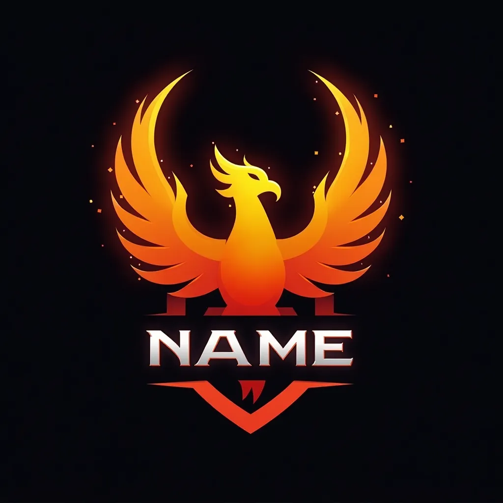 Orange colored gaming logo example