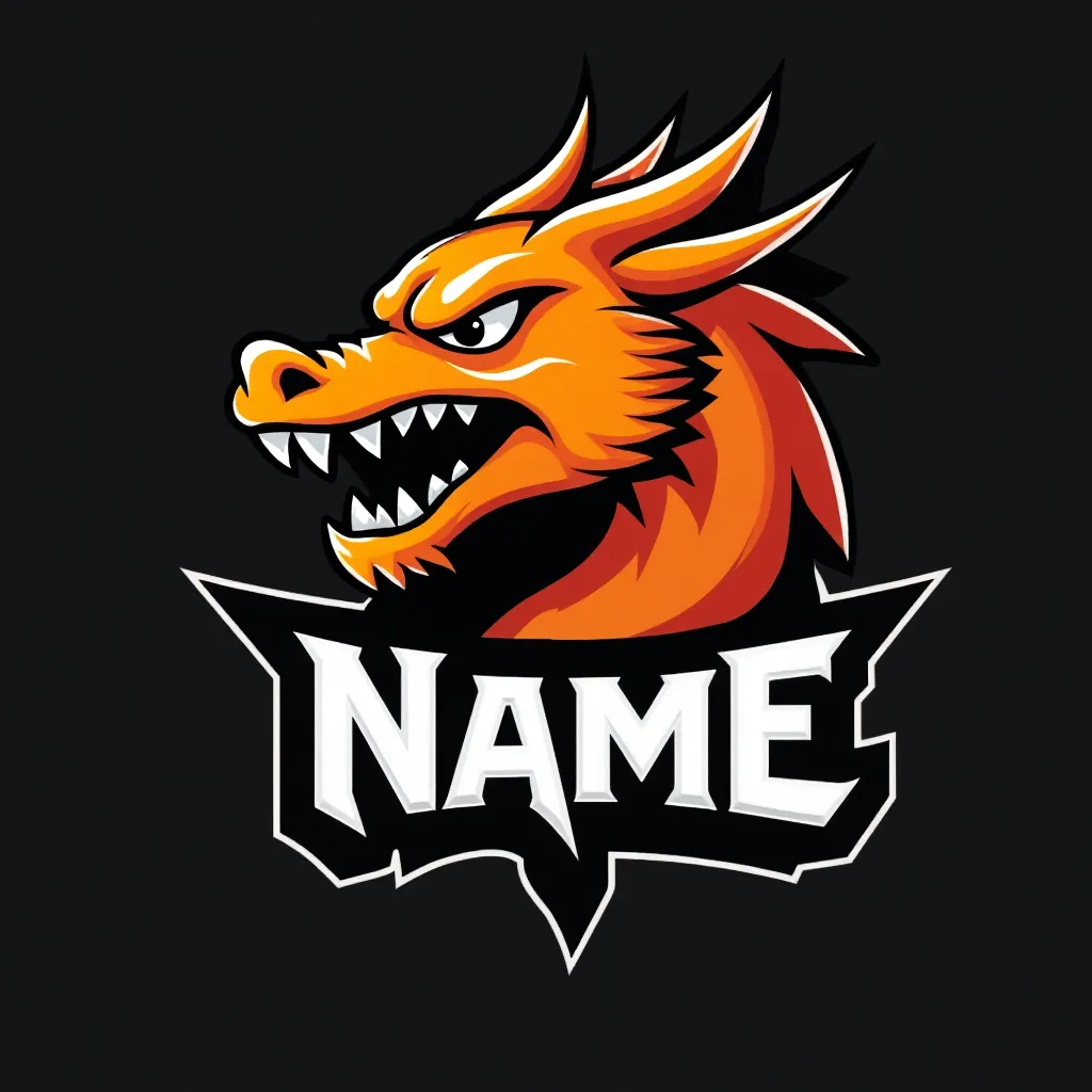 Orange colored gaming logo example
