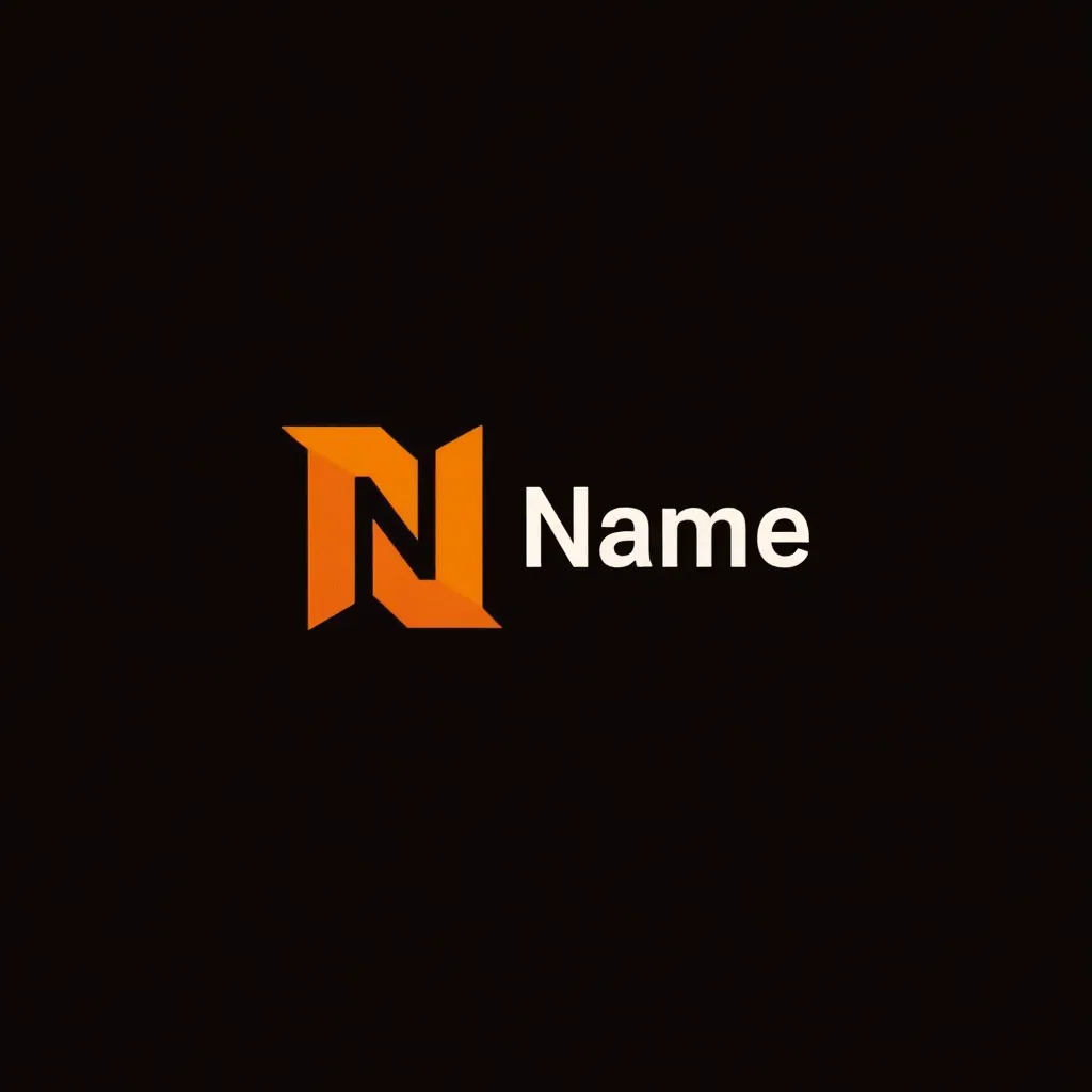 Orange colored gaming logo example