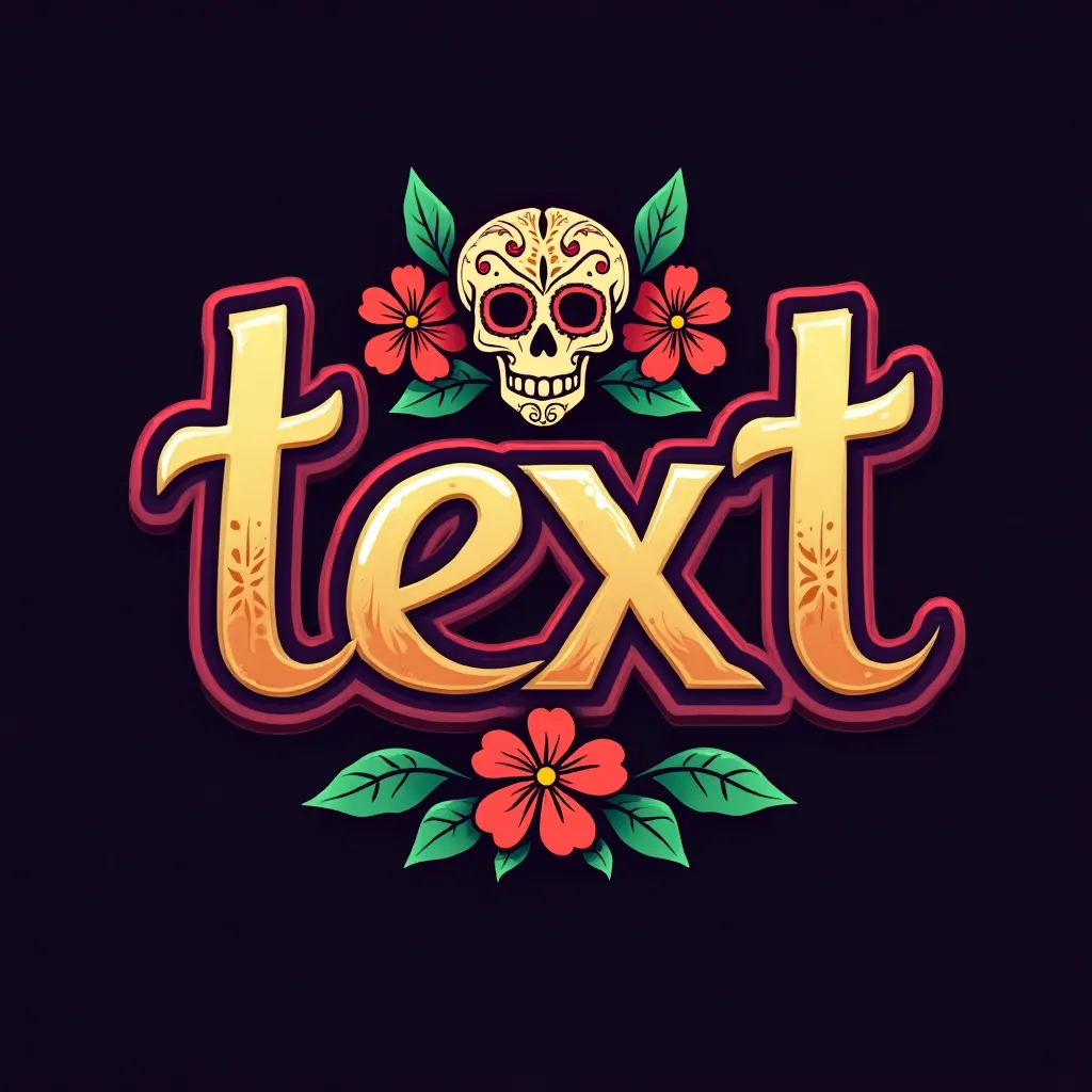 Dia de Muertos themed gaming logo example