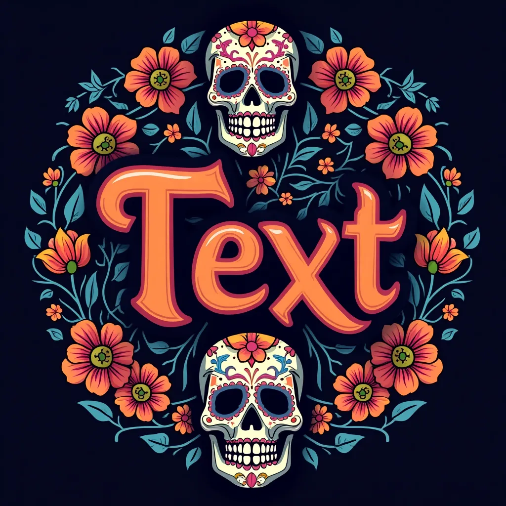 Dia de Muertos themed gaming logo example