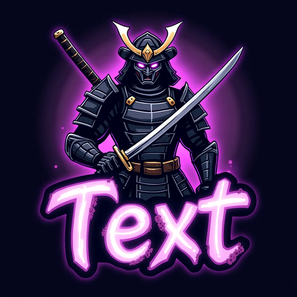 Purple colored gaming logo example