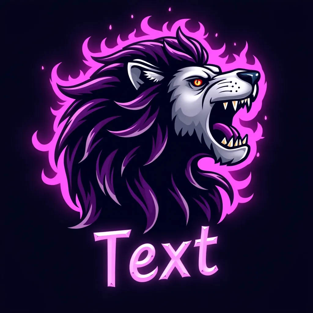 Purple colored gaming logo example