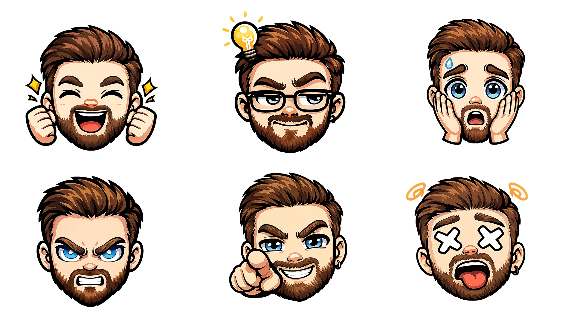 Male Twitch emotes example